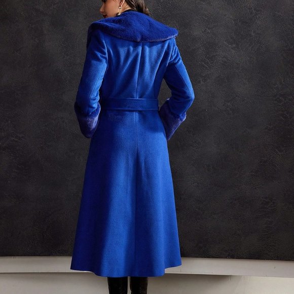 BLUE PREPPY WOMENS FAUX FUR COAT - Picture 3 of 5